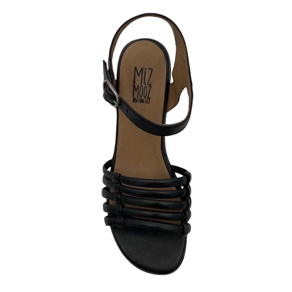 Miz Mooz Leather Heeled Sandals Graciela Black Size 36 US‎ 5.5-6